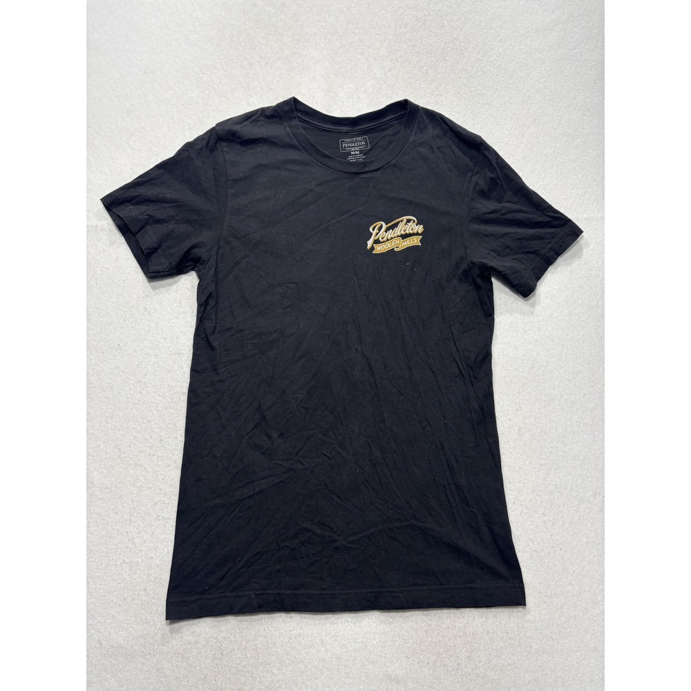 Pendleton Shirt Mens Medium Black Woolen Mills Logo Graphic Tee Portland OR